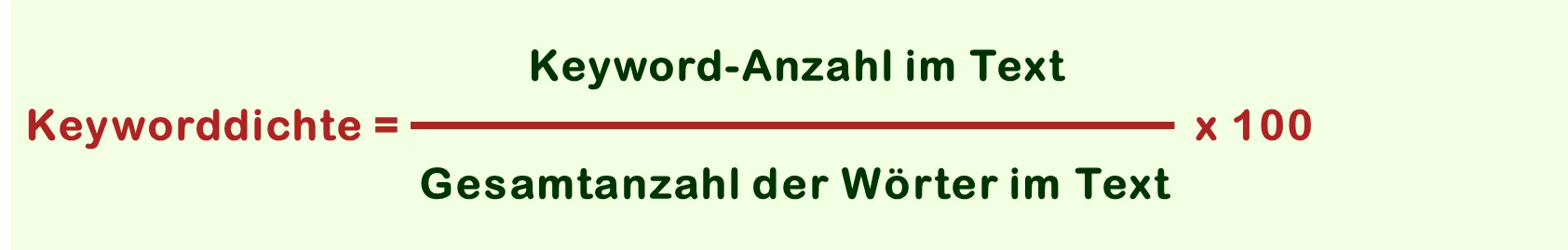 Formel Keyword Density
