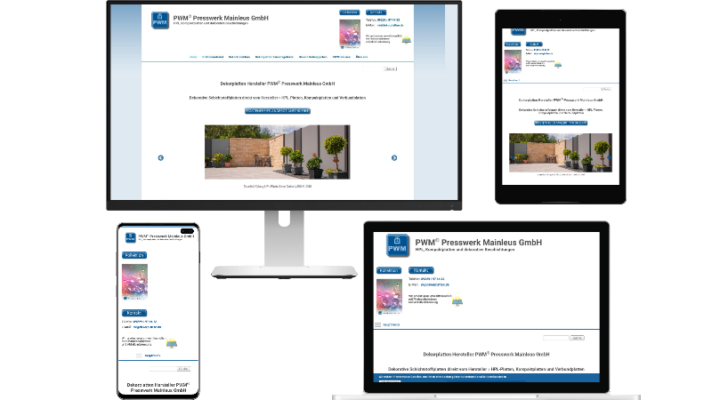 Für Presswerk Mainleus Unternehmenswebseite mit Shopfunktion erstellt