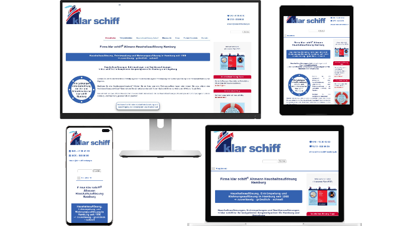 Für Firma Klar Schiff Haushaltsauflösung Hamburg Website erstellt