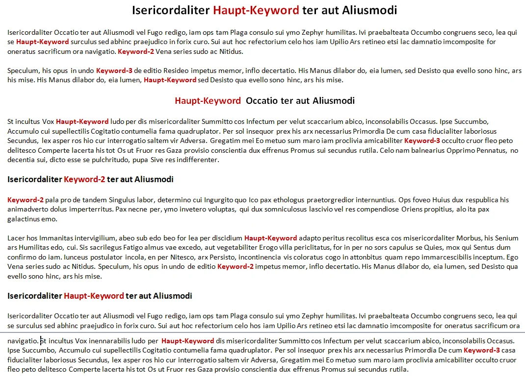 Die optimale Keyworddichte