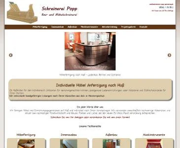 Handwerkerseite für Schreinerei Popp