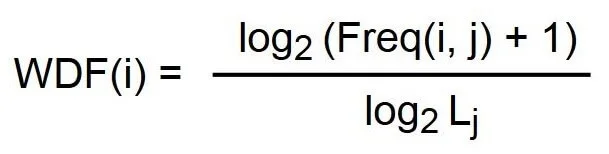 Formel zur Berechnung der WDF (Within Document Frequency) 